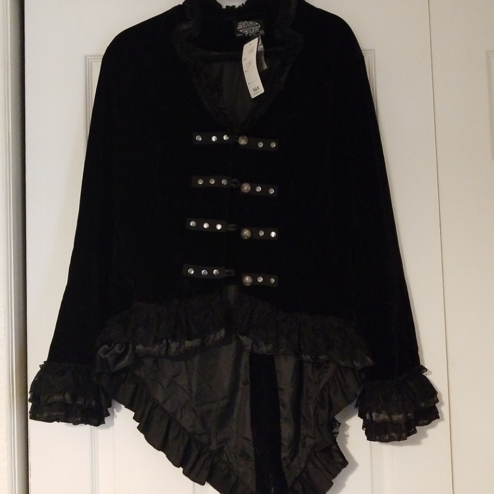 Victorian style crushed velvet jacket